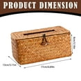 thumbnail image 3 of Rectangular Woven Tissue Box Cover Decorative Seagrass Wicker Tissue Box Holder Rustic Tissue Holder, 3 of 9