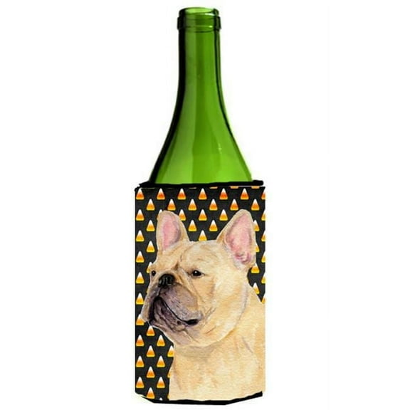 French Bulldog Candy Corn Halloween Portrait Wine bottle sleeve Hugger - 24 Oz.