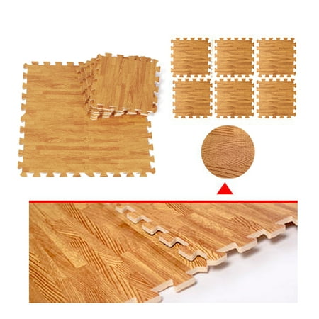 18 sq ft eva wood grain cushioned floor mat interlocking foam puzzle work gym - Puzzle Wood Flooring 18 sq ft eva wood grain cushioned floor mat interlocking foam puzzle work gym - Puzzle Wood Flooring