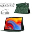 thumbnail image 6 of ELEHOLD Case For Lenovo Tab M10 Gen 3 Embossed Flowers and Birds Leather Tablet Case, Slim Back Smart Cover, Full Body Protection, Kickstand,with Card Pocket, Green, 6 of 10