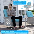 thumbnail image 5 of Muphyers 13 Pcs Wicker Patio Furniture Set, Outdoor Sectional Sofa with 55000BTU Fire Pit Table, 360° Swivel Rocking Chairs, 4" Cushions All-Weather Conversation Set for Backyard Porch,Turquoise, 5 of 12
