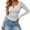 Gray, variant on Yrmaups Casual Slim Fit Long Sleeve Henley Shirt for Women, Round Neck Button Down Solid Tee, Soft Cotton Top for Home Office Travel Daily Wear, Gray 2XL