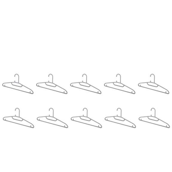 Beautynvta Plastic Hangers, 10 Pack Non Slip Shoulders Hangers, Strong Enough, Space Saving Household Hangers Suitable for All Kinds of Clothes Wet or Dry, Gray