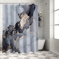 thumbnail image 3 of Shower Curtain Grey Marble Ink Luxurious Graphic Shower Curtains for Bathroom Decor Abstract Texture Shower Curtain Sets with Hooks Waterproof Fabric Bath Curtain Extra Long 72" X 84", 3 of 6