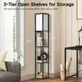 thumbnail image 4 of Floor Lamp with Shelves LED Modern Shelf Floor Lamp with USB Ports Power Outlet Color Temperature Storage Display Wood Column Standing Tall Lamp for Living Room Bedroom Off, 4 of 8