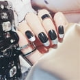 thumbnail image 2 of 24Pcs Black & Silver Pattern Decoration Artificial False Fake Nail Art Tip & Glue, 2 of 5
