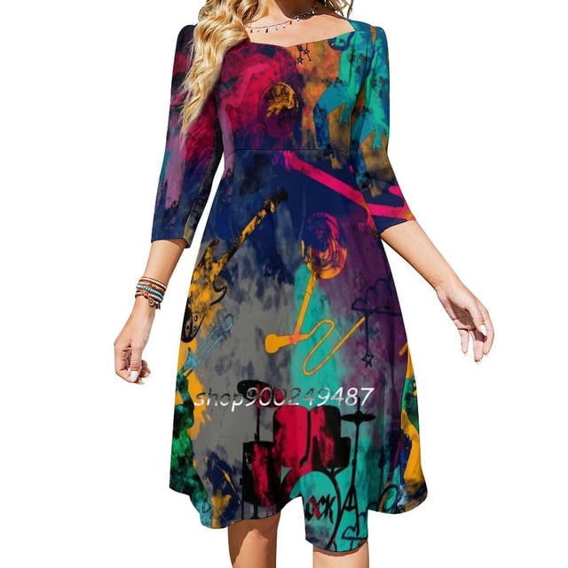 Vestidos de fiesta de noche con banda de rock, vestido sexy midi para mujer, vestido dulce de una pieza, banda de música coreana, álbum divertido grunge genial, indie