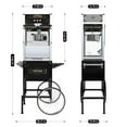 thumbnail image 2 of Commercial Popcorn Machine with Cart and 20-Ounce Kettle,Vintage-Style Popper on Wheels with Tempered Glass, Warming Deck, 1440W Popcorn Popper for Parties, Events, and Home Theater (Black),, 2 of 7