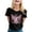 Black, variant on Women's T-Shirt Angel Wings Graphic Crew Neck Short Sleeve Tee Casual Top