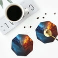 thumbnail image 4 of Pofeuu Red And Blue Fire Dragon E Print Coasters for Drinks, 4Pack PU Leather Coasters, Bar Drink Coasters for Tabletop Protection, Furniture from Damage-Octagon, 4 of 6