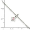 thumbnail image 2 of Sterling Silver Polished Pink CZ Butterfly w/ 1.5in Ext. Children's Bracele, 2 of 2
