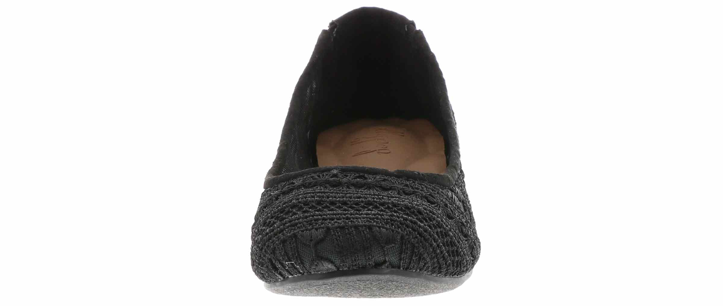 Jellypop Rhodes Crochet Flat Women s Casual Shoe in Black Size 6.5 Medium