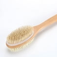 thumbnail image 5 of 1 cepillo de ducha con cerdas suaves y rígidas, exfoliante corporal de doble cara con mango largo para cepillado húmedo o seco, 5 of 5