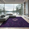 thumbnail image 2 of ODIKA 6'x9' Purple Tone Ornate Boho Statement Decorative Symmetry Plum Magenta Washable Area Rug None Non-Slip, Chair-Friendly, for Dining Room, Under Table, Office Décor, 2 of 7