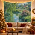 thumbnail image 3 of Floral Garden Pastoral with Weeping Willow Tree Foliage, Spooky Gothic for Gothic Decor Fans, Dark Art Decor, Halloween Gift, Tapestry Wall Hanging for Bedroom and Dorm, 3 of 7