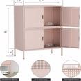 thumbnail image 2 of 4 Door Metal Accent Storage Cabinet for Home Office,School,Garage pink, 2 of 6