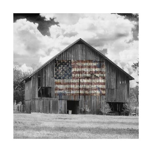 Canvas Wall Art - Decent Exposures 'USA' Wall Art for Living Room, Bedroom, or Office Décor by Trademark Fine Art - 14 x 14 Inches