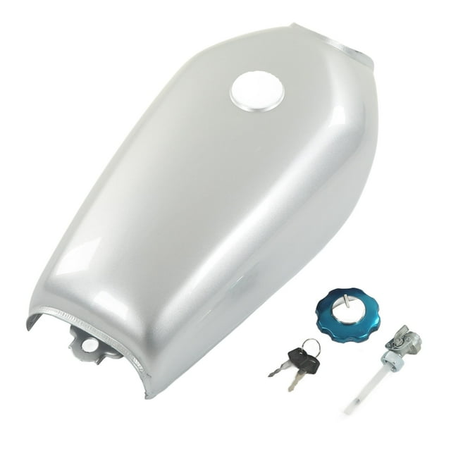 Tanque de combustible para motocicleta, 2,4 galones, 9 L, pintura curada ligera, repuesto para tanque de gasolina CG125 Silver