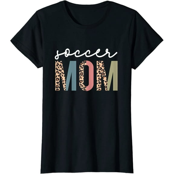 Soccer Mom Cute Mom Life Soccer Game Day Cheer Mom leopard T-Shirt