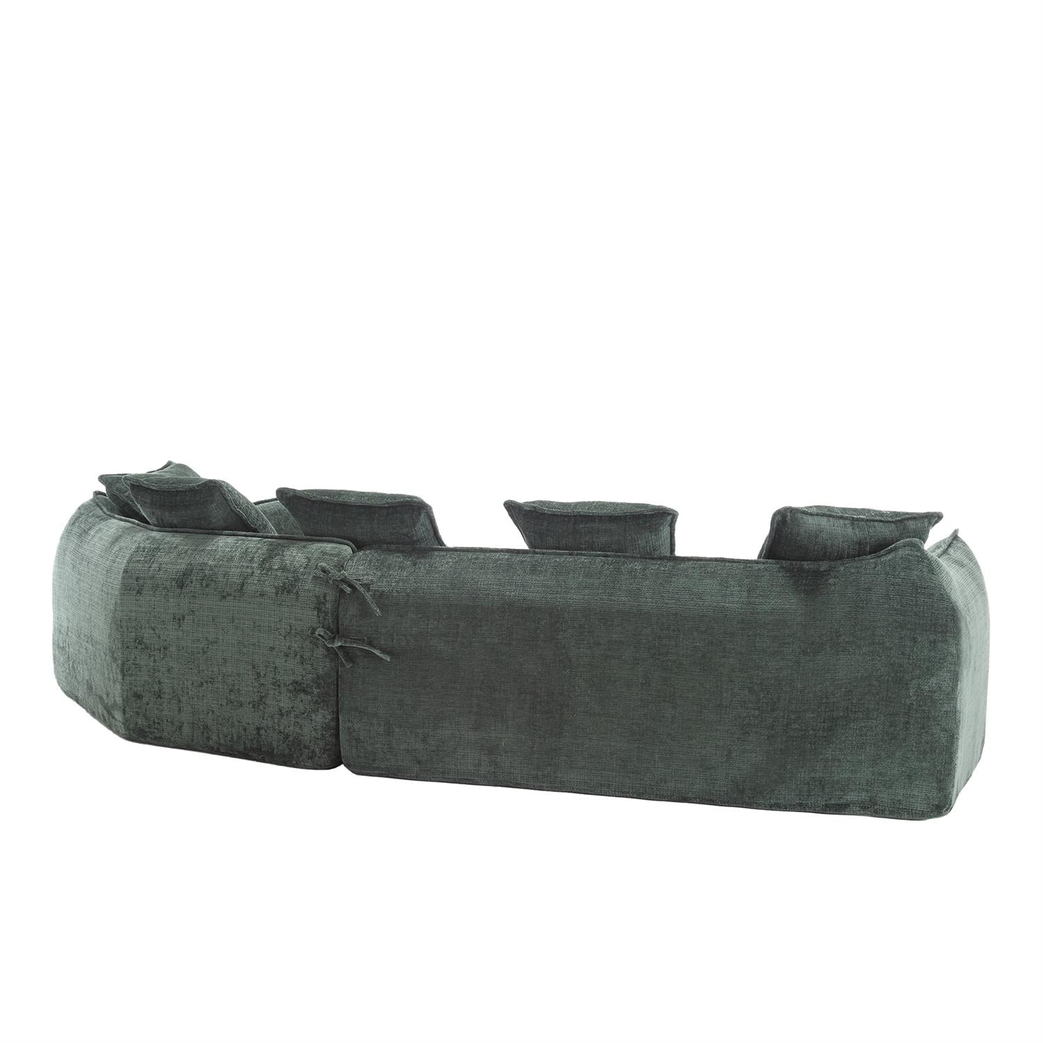 Demi Bonn 125" Modern Modular U-Shaped Sectional Sofa, Spacious 5-Seat Chenille Fabric Couch with Plush Pillows for Living Room, Minimalist Cloud-Style, Green