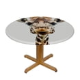 thumbnail image 3 of BCIIG Funny Giraffe Round Table Cover Stain Resistant & Washable Indoor Outdoor Tablecloth Kitchen Dining Perfect for Wedding Parties 100% Polyester Fiber 42"-46, 3 of 8