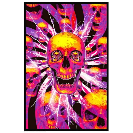 Hyper Skull Non-Flocked Blacklight Poster 24" X 36"