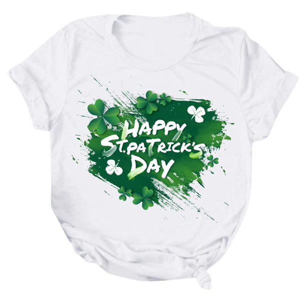 Camiseta de mujer Camisetas divertidas y lindas de manga corta Día de San Patricio Camiseta de regalo Tops Blusa Regalo para parejas Fridja gope2463