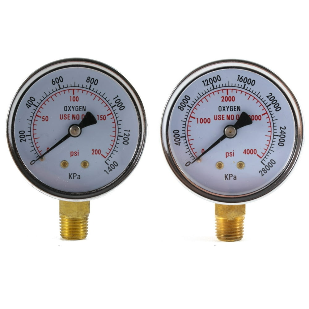 Low and High Pressure Gauges for Oxygen Regulator 2.5 inches (PAIR