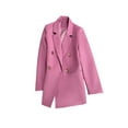 thumbnail image 2 of Fashnice Veste d'Extérieur pour Femmes, Blazer à Double Boutonnage, Cardigan Décontracté pour Bureau, Violet Rose TP, 2 of 5