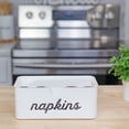 thumbnail image 2 of AuldHome Design Farmhouse Dinner Napkin Holder (White), Distressed Enamelware Rustic Napkin Storage Box, 2 of 9