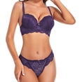 thumbnail image 1 of Conjunto de Brasier y Bragas de Encaje para Mujer, Conjunto de lencería Sexy de Dos Piezas con Aros Morado Oscuro 38C Morado Oscuro 38C Xishao ropa, 1 of 2