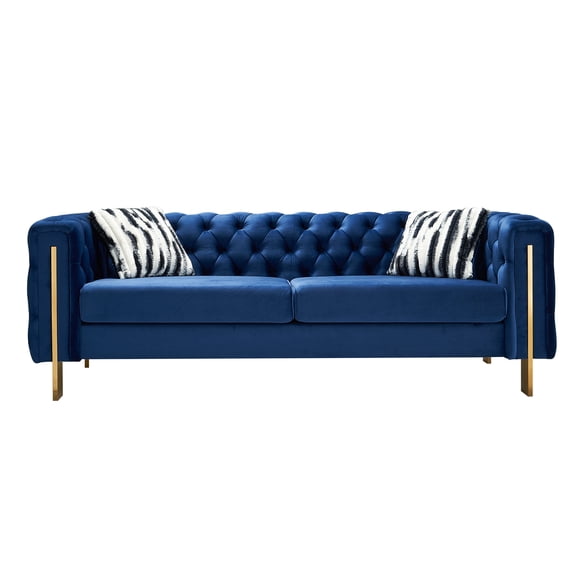 Modern Velvet Sofa Blue 53711
