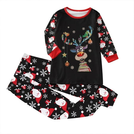 

Christmas Pajamas for Family Parent-Child Outfit Winter Fall Merry Clothes Matching Cute Santa Prints Long Sleeve Tops Pants Pajama Sets