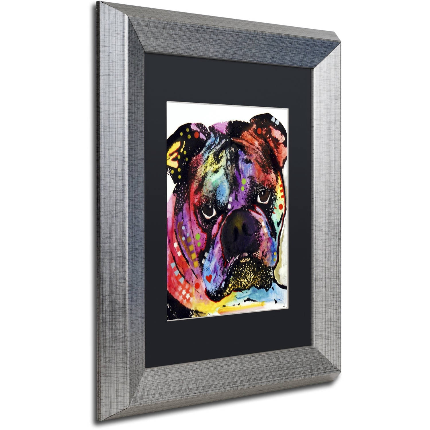 Trademark Fine Art "Bulldog" Canvas Art by Dean Russo, Black Matte, Silver Frame