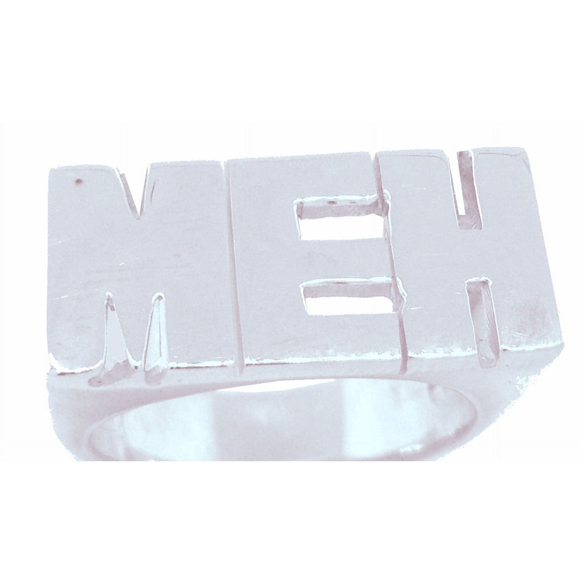 Personalized Initial Ring - Name Ring Unisex Block Style 8mm 14K Yellow or 14K White Gold. Special Order, Made to Order. PLR019BW