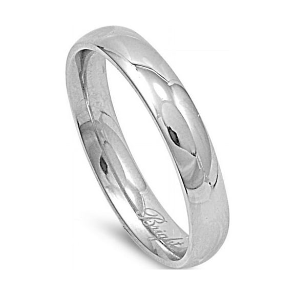 Stainless Steel Plain Concave Wedding Band Ring