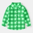thumbnail image 2 of ZACPNCV Boys Girls Long Sleeve Plaid Button Up Shirt Kids Casual Button Down Shirts Tops with Pockets Multicolor 12-18 Months, 2 of 8