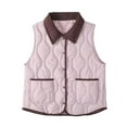 thumbnail image 2 of AUNVITO Women's Lightweight Quilted Sleeveless Vest Stand Collar Button Pocket Solid Color Thermal Outerwear, 2 of 4