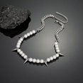 thumbnail image 3 of Collar de acero de titanio con perlas reflectantes y estilo hip hop y europeo americano, 3 of 3