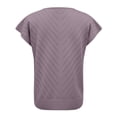 thumbnail image 5 of PNTUTB Summer Women's Fashion Solid Color V Neck Knit Openwork Casual Loose Comfortable Short Sleeve T Shirt, 5 of 5