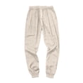 thumbnail image 4 of Harem Pants Men Drawstring Elastic Waist Taper Cotton Linen Pants Baggy Lightweight Casual Pants with Pocket, M, 4 of 5