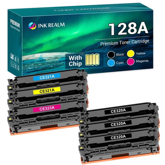Cool Toner Compatible Toner Replacement for CE320A CE321A CE323A CE322A LaserJet Pro CP1525N CP1525NW CM1415FN CM1415FNW MFP Printer Ink (Black*3,Cyan,Magenta,Yellow,6-Pack)