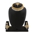 thumbnail image 3 of Efulgenz Indian Jewelry Choker Necklace Maang Tikka Earrings Bollywood Wedding Crystal Necklace Earrings Head Chain Set, 3 of 5