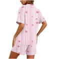thumbnail image 4 of Enjoytime Cute Pajama Sets for Women Print Comfy 2 Piece Sleepwear Short Sleeve Button Down Shirts with Shorts Loungewear Set, 4 of 7