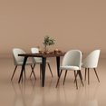 thumbnail image 1 of Homy Casa 5-Piece Dining Set, Faux Walnut Rectangular Table with Upholstered Chairs, 1 of 11