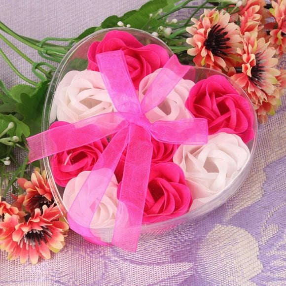 Binwennn 9Pcs Scented Rose Flower Petal Bath Body Soap Wedding Party Chrysanthemum Flowers Baby Breath Flowers Wedding Fabric Draping Flowers Fall Colors Tropical Flowers Geraniums Flowers Bouquet
