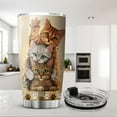 thumbnail image 5 of Advice From A Cat Tumblers For Cat Lovers Insulated Coffee Cup With Lid 20oz Cute Cats Animal Print Novelty Pet Lover Gift For Women Stainless Steel Mug For Cat Owners Cat, 5 of 7