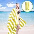 thumbnail image 5 of Honeeladyy Stripe Beach Towel, 24"x71" Quick Dry Sand Free Oversized Pool Swim Bath Towel, Lightweight Soft Sand Free Travel Towels Holiday Supplies, Yellow, 5 of 8