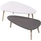 thumbnail image 2 of Juego de 2 Mesas de Centro Modernas de MDF, Mesas de Centro Anidadas Ovaladas, Modernas, Mesa Auxiliar de Oficina para Sala de Estar, Minimalista, Resistente, Patas de Haya, Blanco + Gris esquí esquí Gafas de esquí, 2 of 5