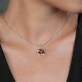 thumbnail image 3 of Gem Stone King 925 Silver and 10K Yellow Gold Red Garnet and White Lab Grown Diamond Pendant Necklace for Women | 1.72 Cttw | Gemstone January Birthstone | Oval 6X4MM | With 18 inch Chain, 3 of 4